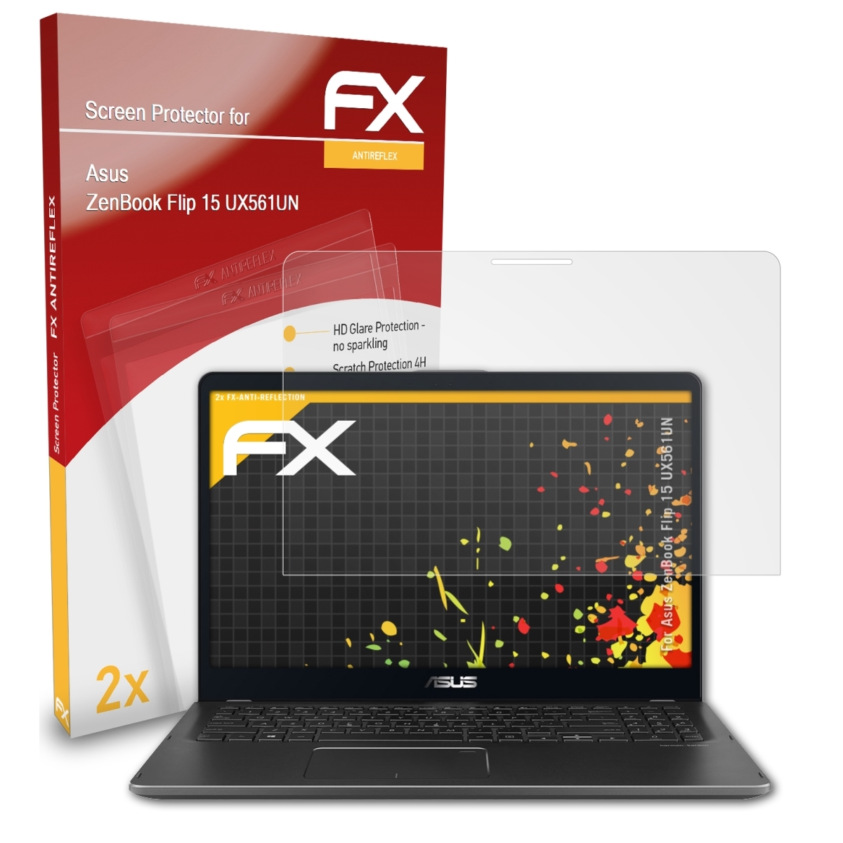 ATFOLIX 2x FX-Antireflex ZenBook Displayschutz(für 15 Flip Asus (UX561UN))