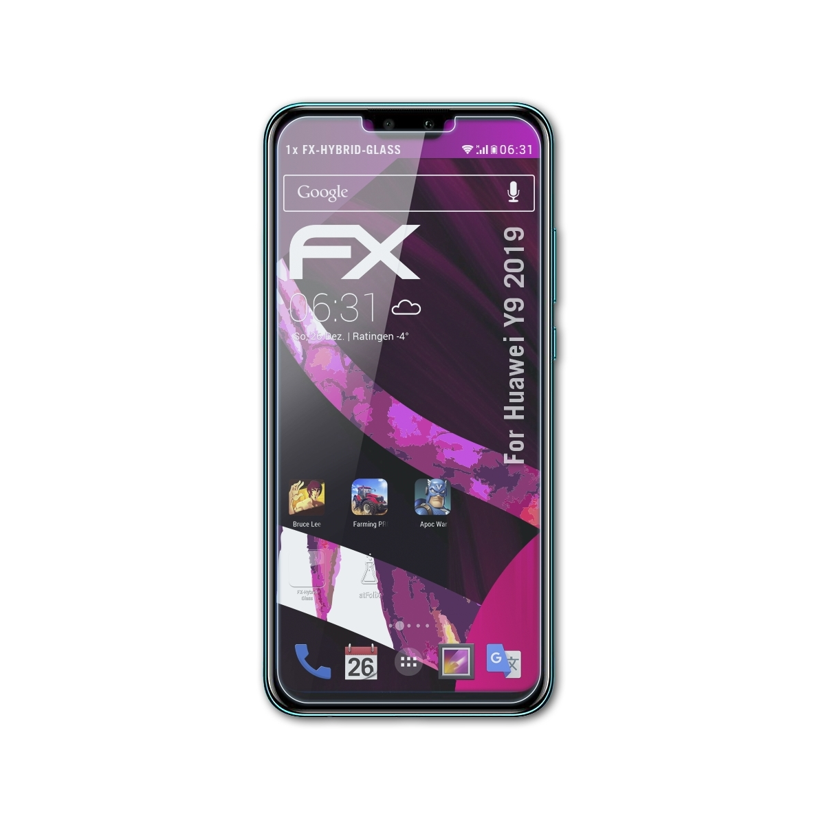 (2019)) Schutzglas(für ATFOLIX Y9 FX-Hybrid-Glass Huawei