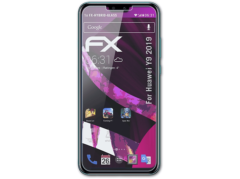 FX-Hybrid-Glass ATFOLIX (2019)) Schutzglas(für Huawei Y9