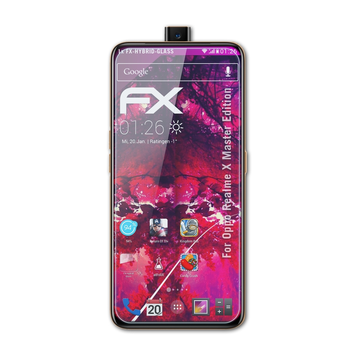 FX-Hybrid-Glass Master Realme Oppo X Edition) ATFOLIX Schutzglas(für