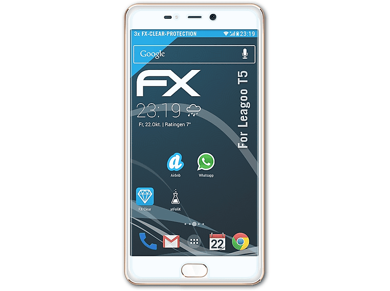 ATFOLIX 3x FX-Clear Displayschutz(für Leagoo T5)