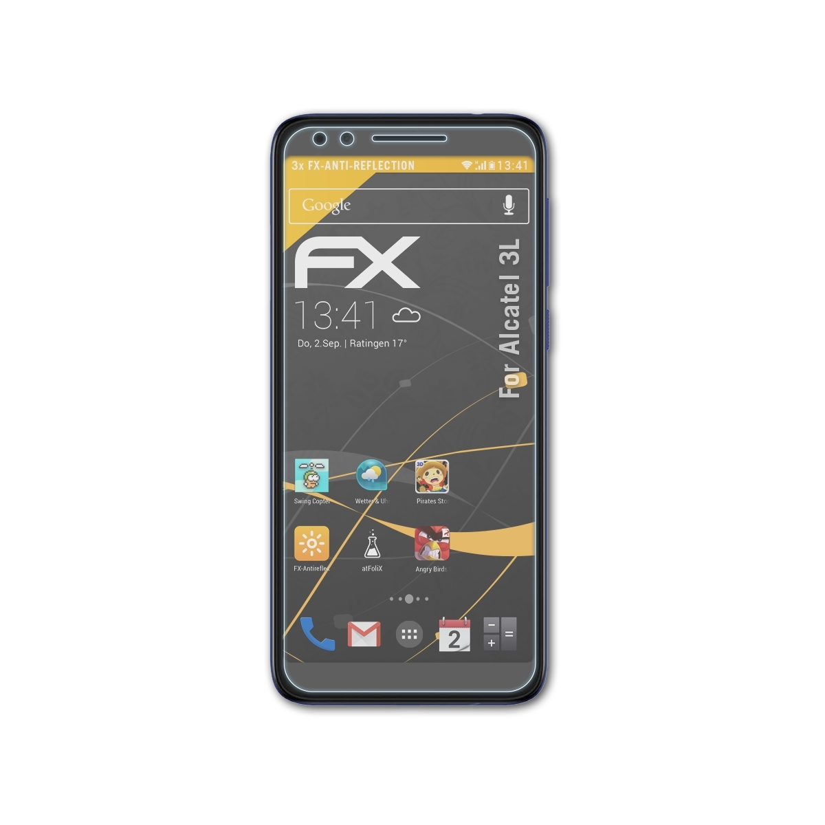 Displayschutz(für Alcatel 3L) FX-Antireflex ATFOLIX 3x