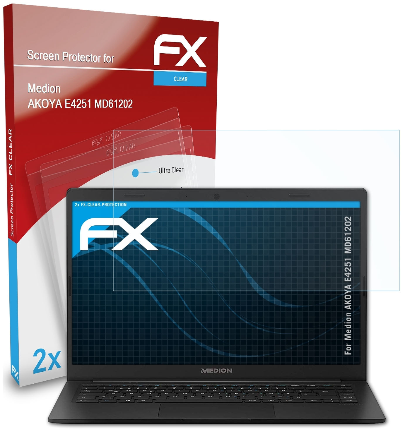 ATFOLIX 2x FX-Clear AKOYA Medion Displayschutz(für (MD61202)) E4251