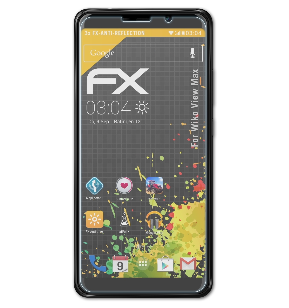 ATFOLIX 3x FX-Antireflex Displayschutz(für View Max) Wiko