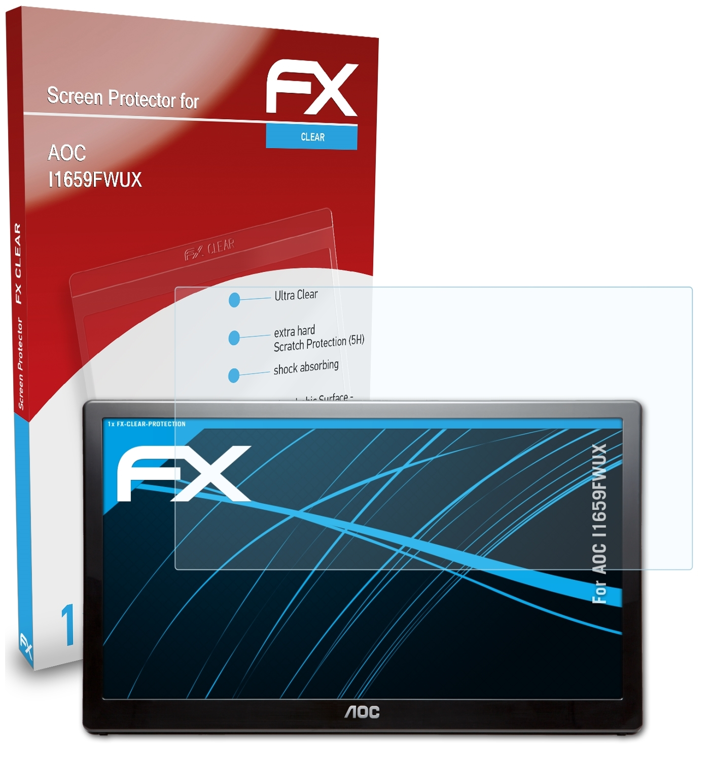 ATFOLIX AOC I1659FWUX) FX-Clear Displayschutz(für