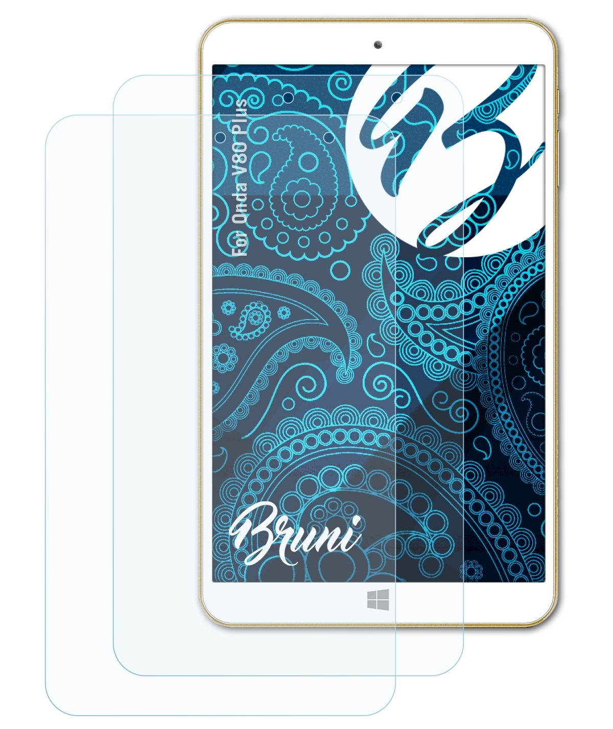 BRUNI 2x Basics-Clear Schutzfolie(für Onda V80 Plus)