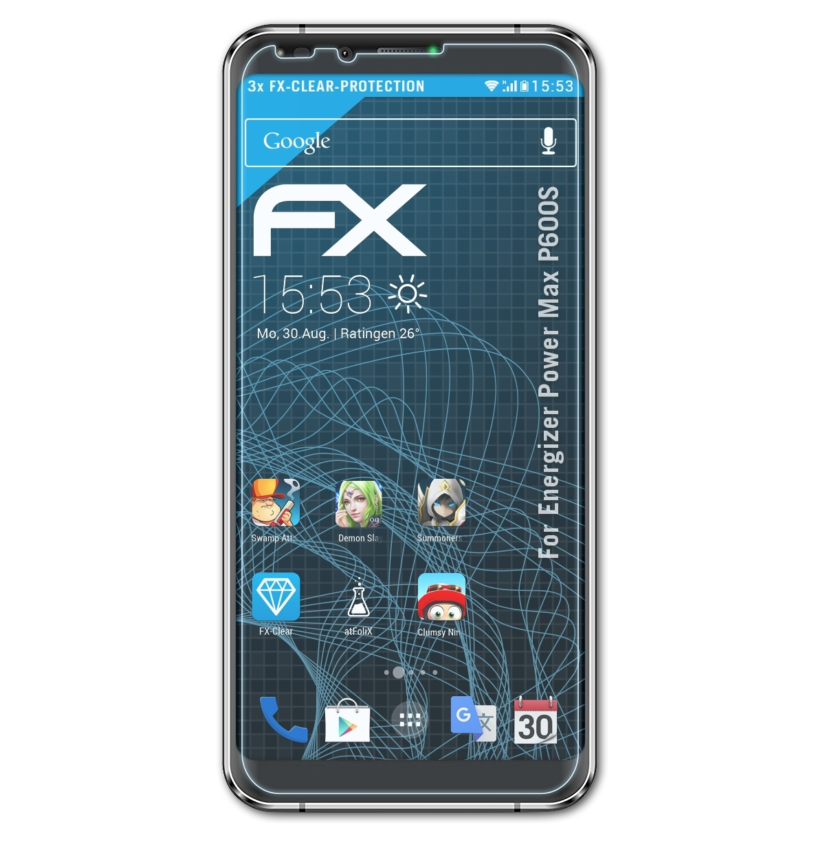 Power ATFOLIX 3x FX-Clear Max Energizer P600S) Displayschutz(für
