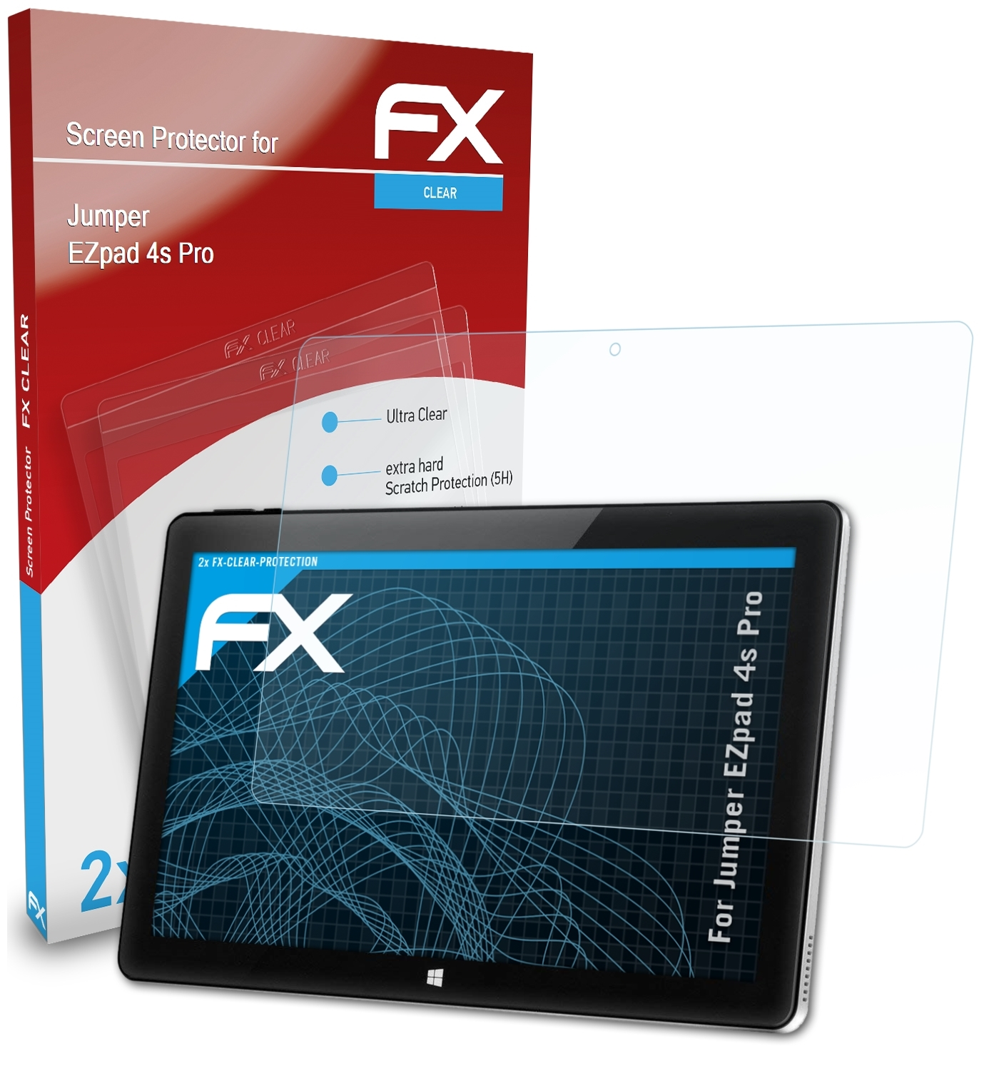 ATFOLIX 2x Displayschutz(für 4s EZpad Pro) FX-Clear Jumper