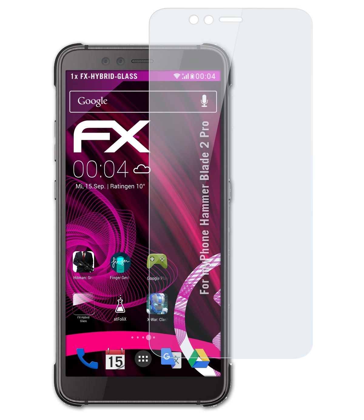 Pro) myPhone Hammer ATFOLIX Schutzglas(für FX-Hybrid-Glass Blade 2