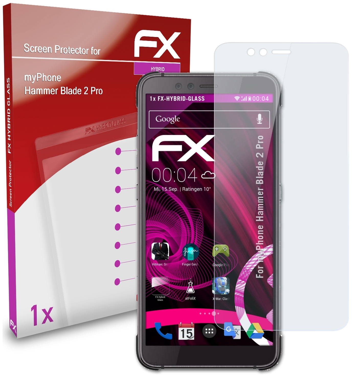 FX-Hybrid-Glass Hammer Blade Pro) ATFOLIX Schutzglas(für 2 myPhone