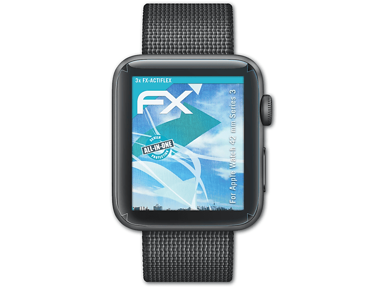ATFOLIX 3x FX-ActiFleX Displayschutz(für Apple Watch 42 mm (Series 3))