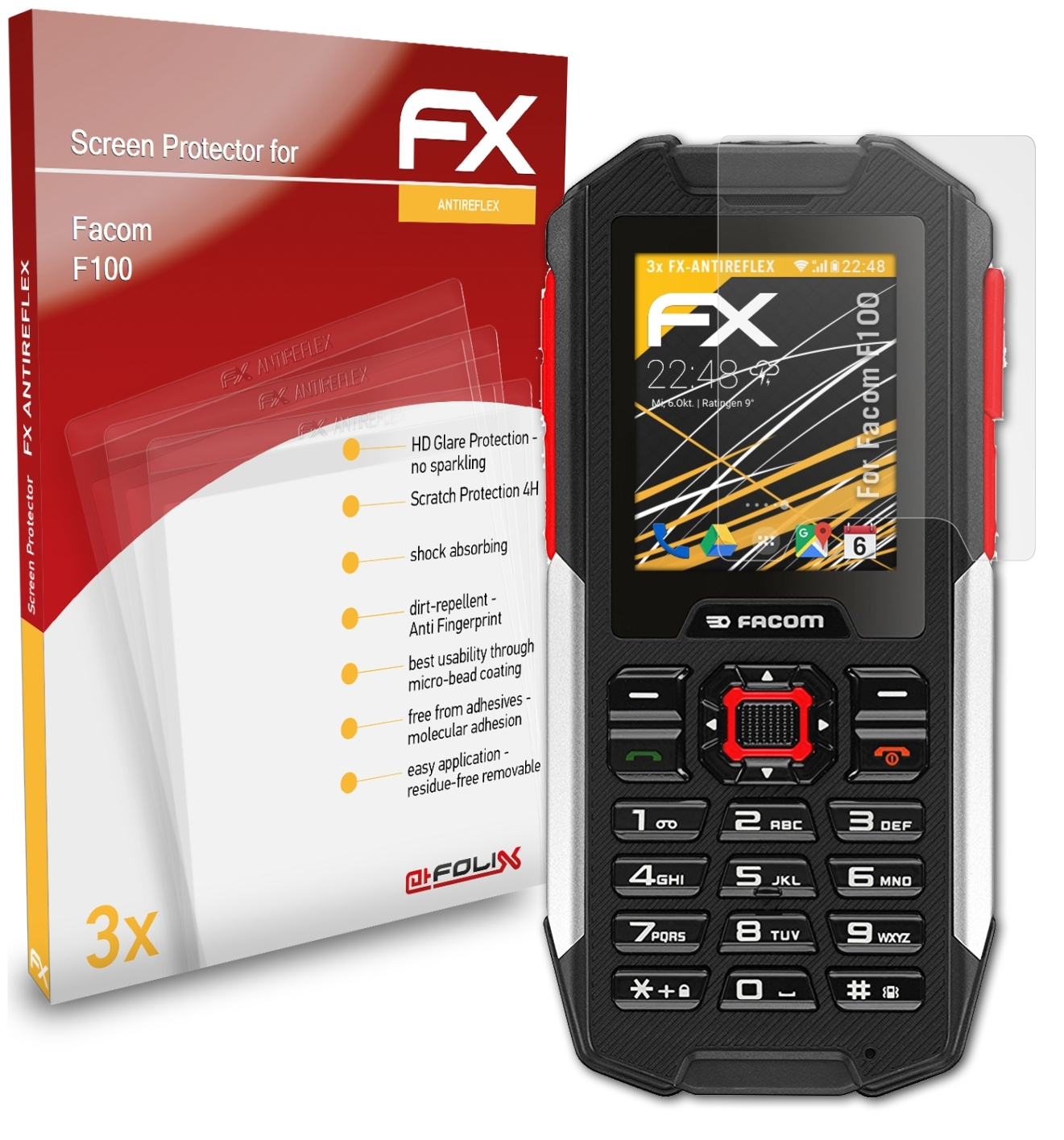 ATFOLIX 3x FX-Antireflex Facom F100) Displayschutz(für