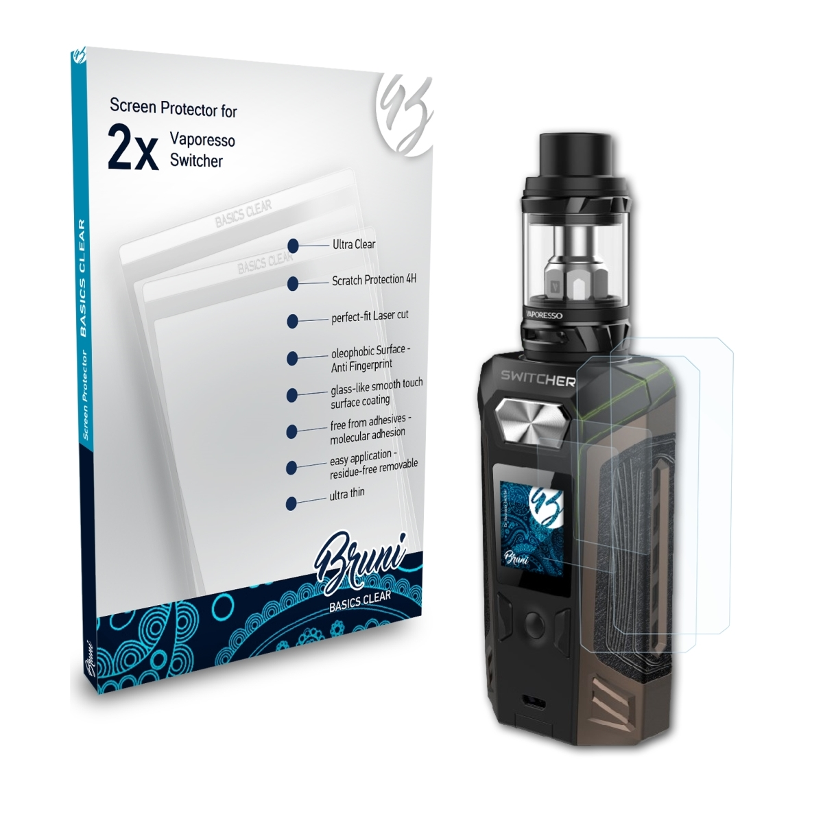 2x BRUNI Basics-Clear Vaporesso Switcher) Schutzfolie(für