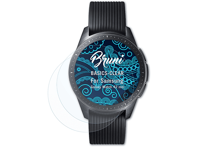 BRUNI 2x Basics-Clear Schutzfolie(für Samsung Galaxy Watch (42 mm))