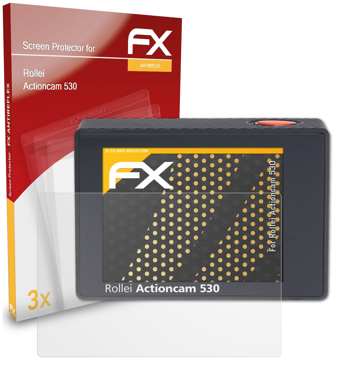 ATFOLIX 3x FX-Antireflex Displayschutz(für Rollei Actioncam 530)