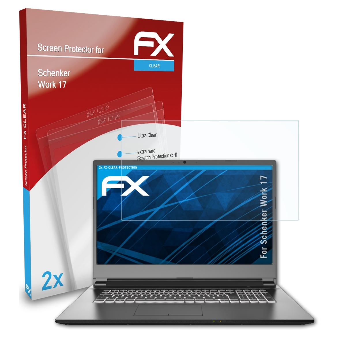 ATFOLIX 2x FX-Clear Displayschutz(für Schenker Work 17)
