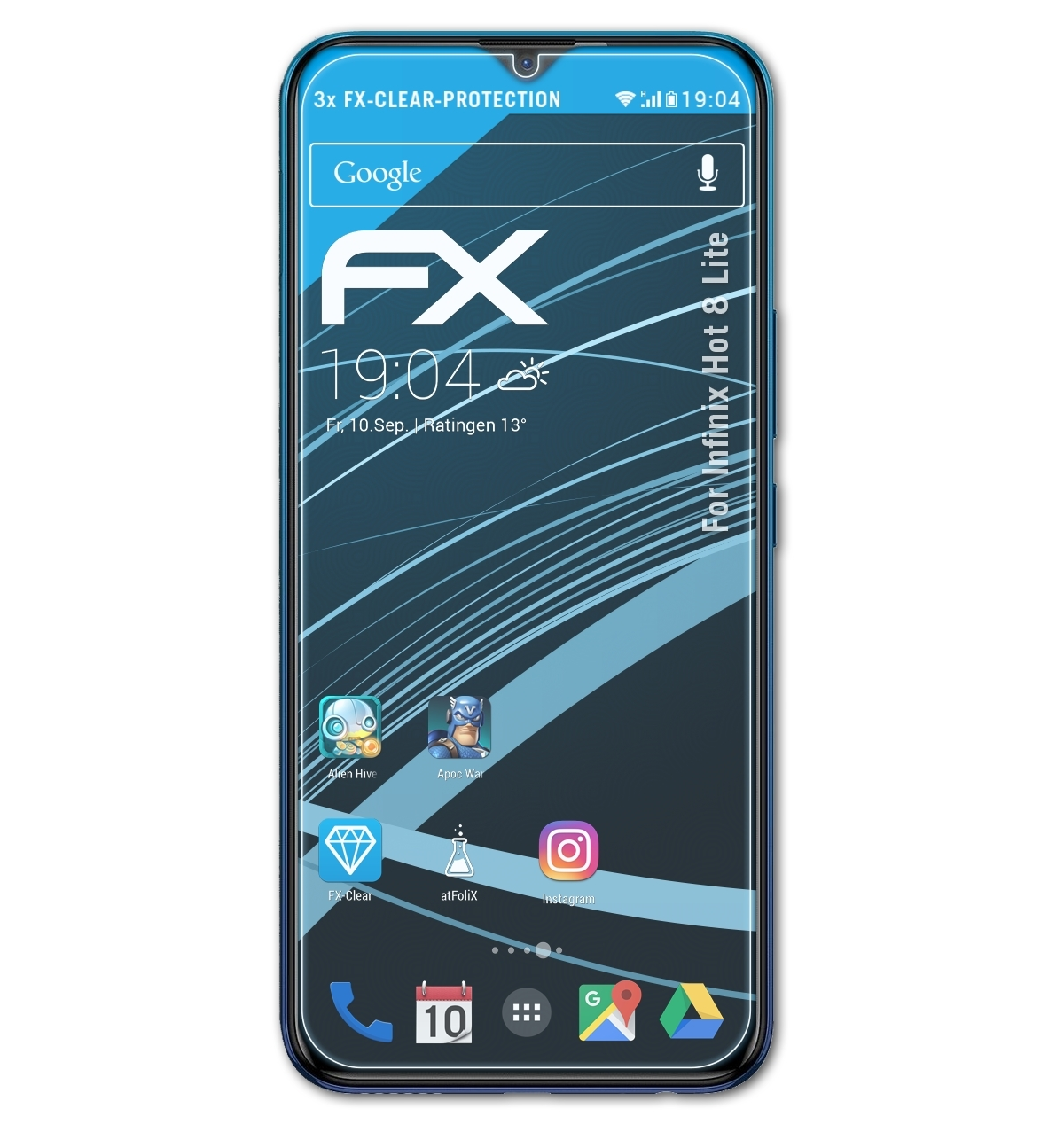 ATFOLIX FX-Clear Infinix 3x 8 Lite) Hot Displayschutz(für