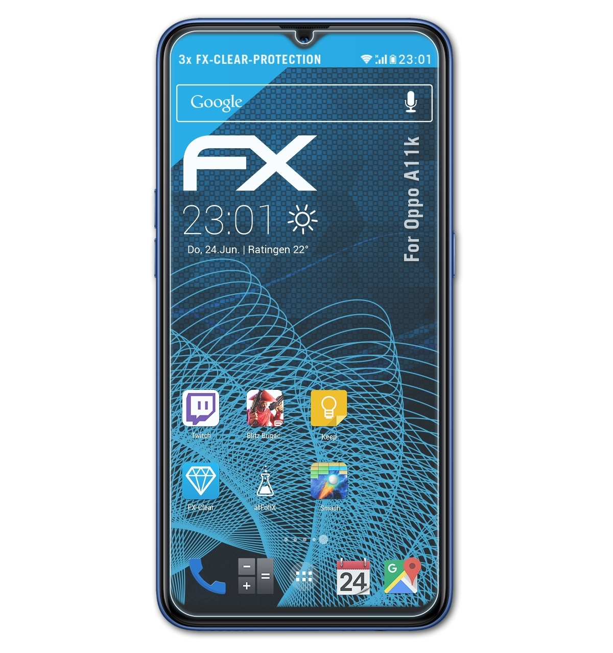 Displayschutz(für 3x A11k) Oppo ATFOLIX FX-Clear