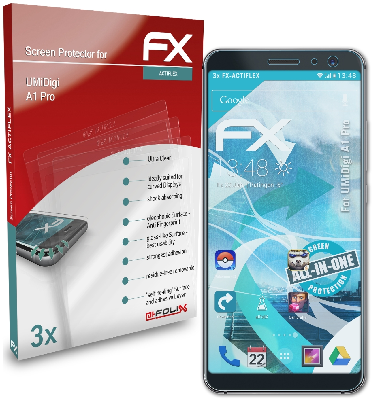 ATFOLIX 3x FX-ActiFleX Displayschutz(für UMiDigi A1 Pro)