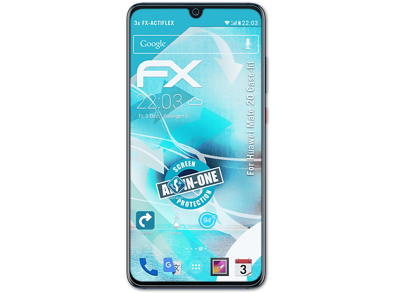 3x 20 Displayschutz(für ATFOLIX Huawei FX-ActiFleX (Case-fit)) Mate