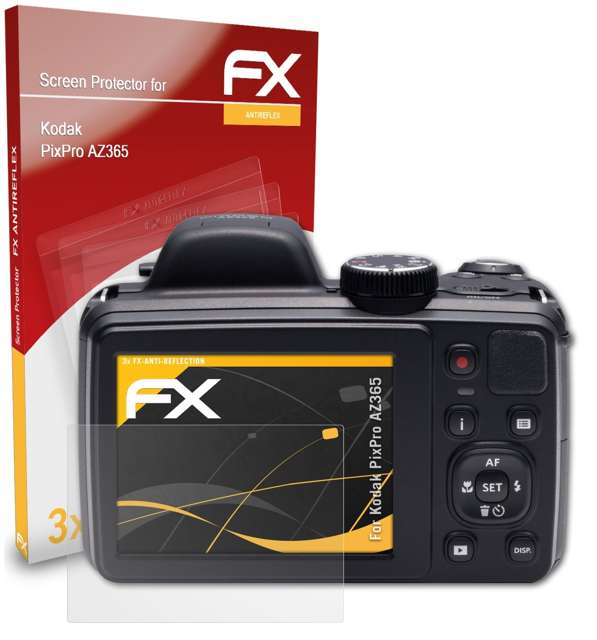 ATFOLIX 3x Displayschutz(für AZ365) Kodak PixPro FX-Antireflex