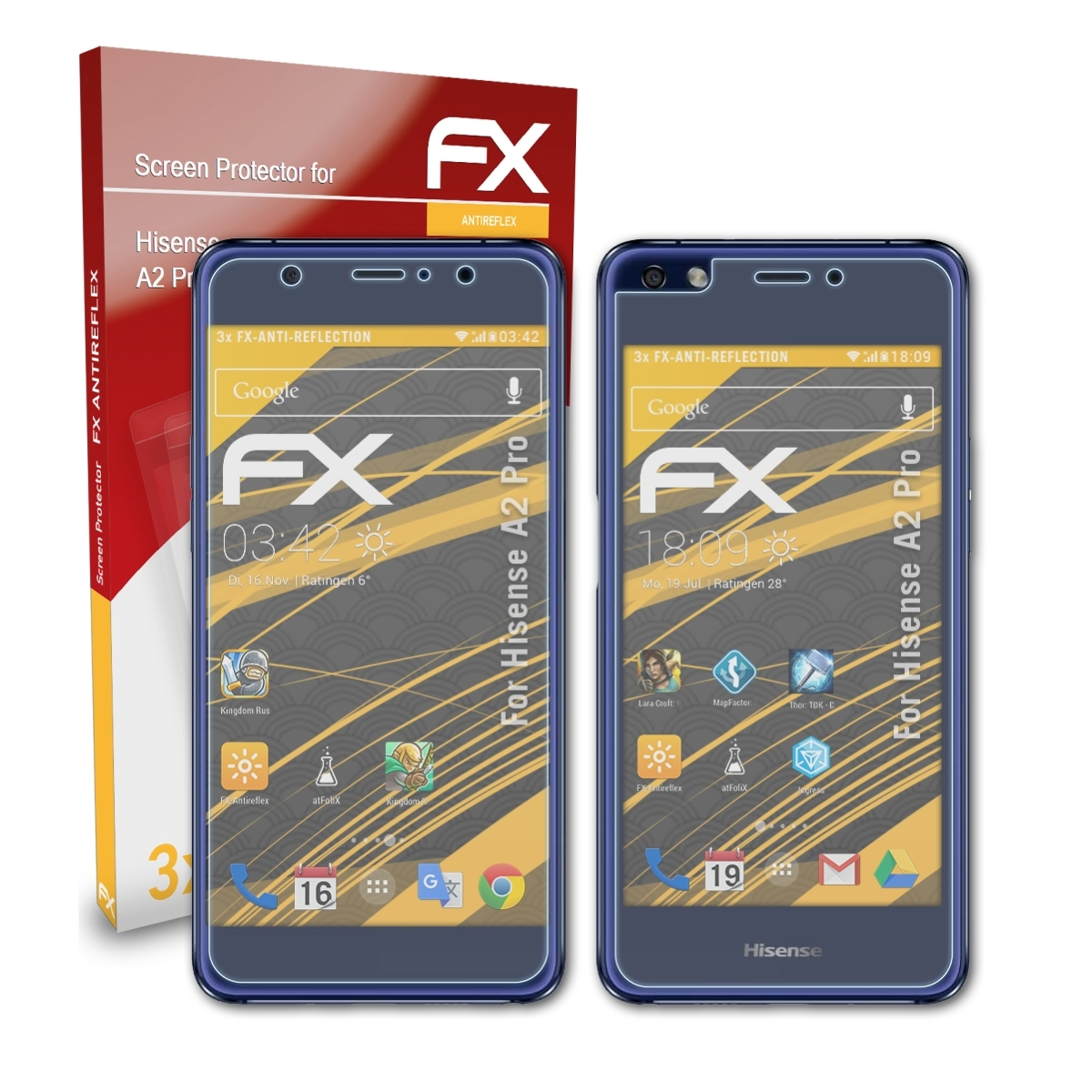 ATFOLIX 3x FX-Antireflex Displayschutz(für Pro) Hisense A2