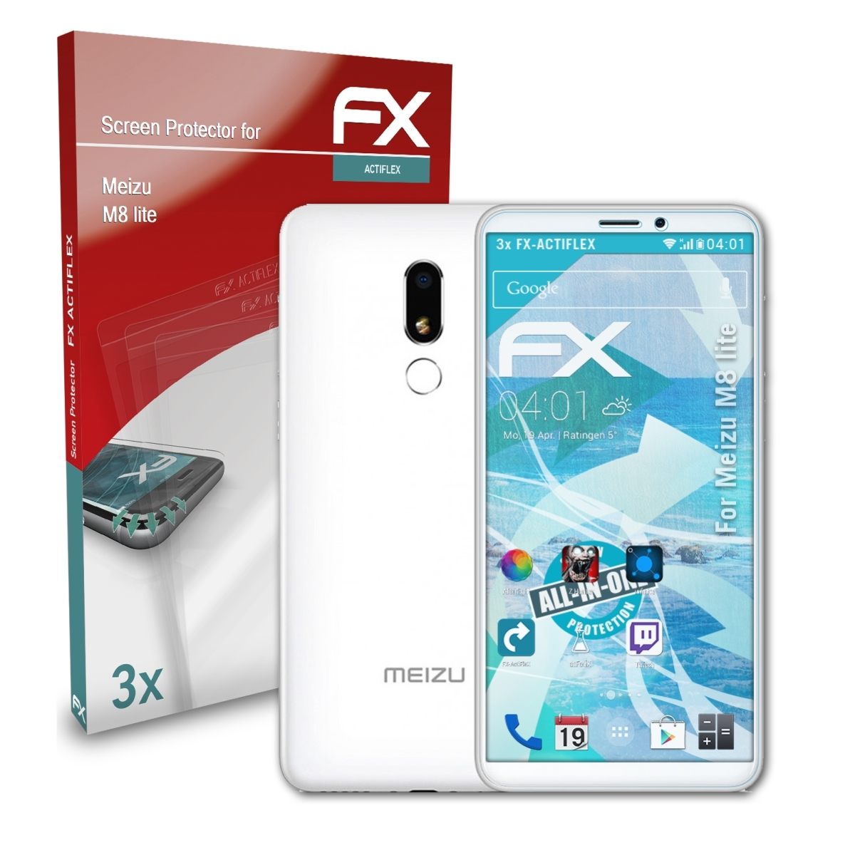 ATFOLIX 3x FX-ActiFleX Displayschutz(für Meizu M8 lite)
