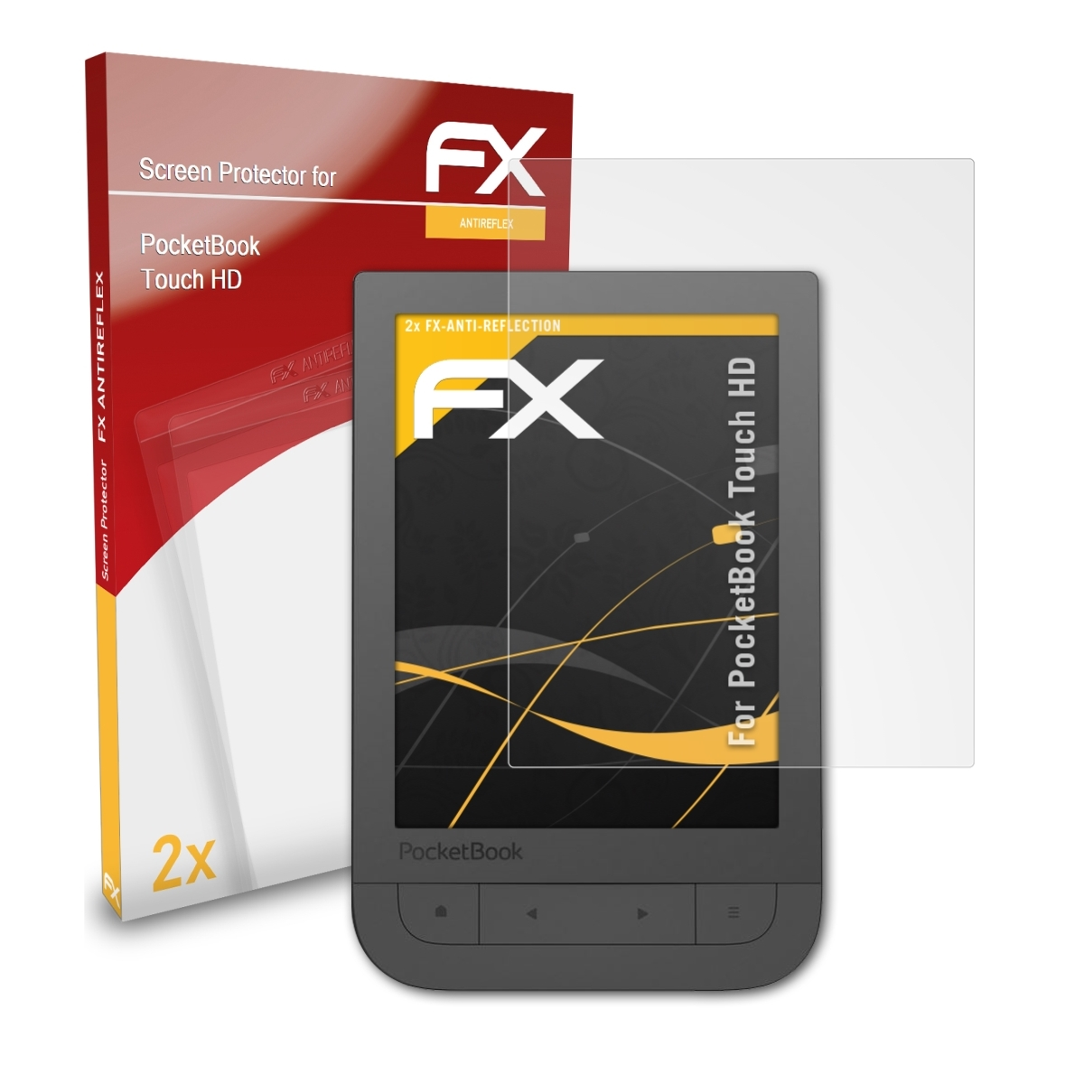 2x HD) Displayschutz(für Touch PocketBook FX-Antireflex ATFOLIX