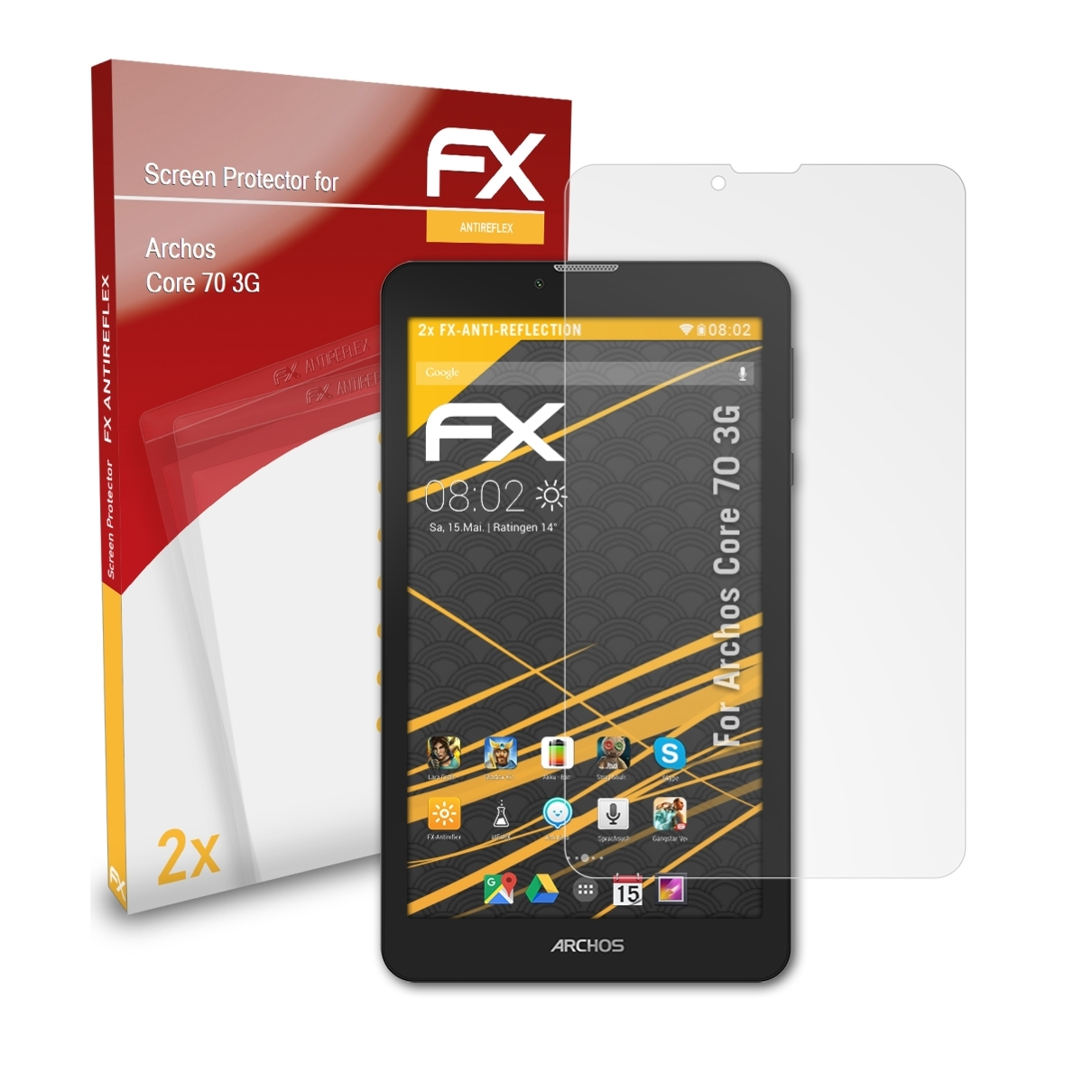 ATFOLIX 2x FX-Antireflex Displayschutz(für Archos 3G) 70 Core
