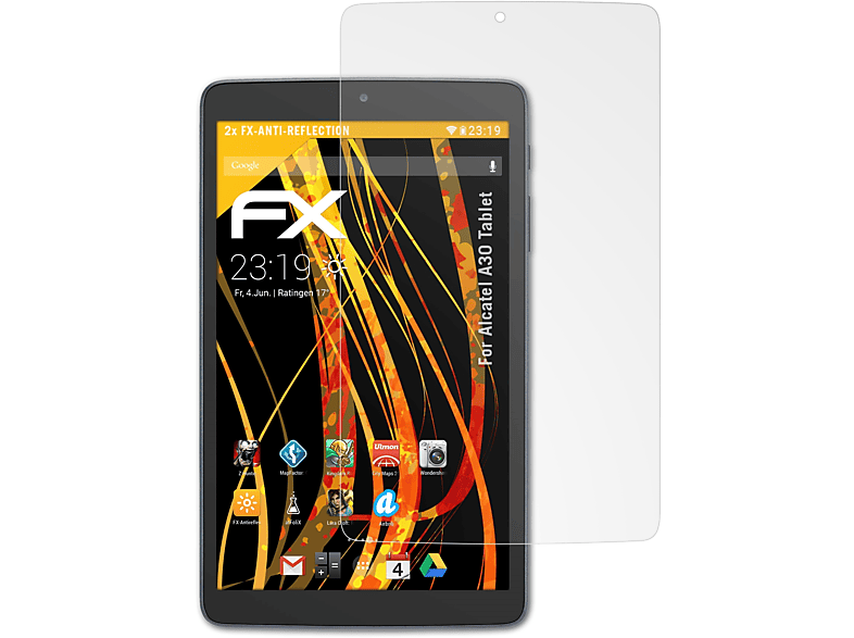 ATFOLIX 2x FX-Antireflex Displayschutz(für Alcatel A30 Tablet)