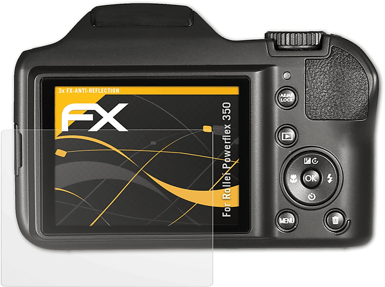 Powerflex ATFOLIX 350) FX-Antireflex 3x Displayschutz(für Rollei
