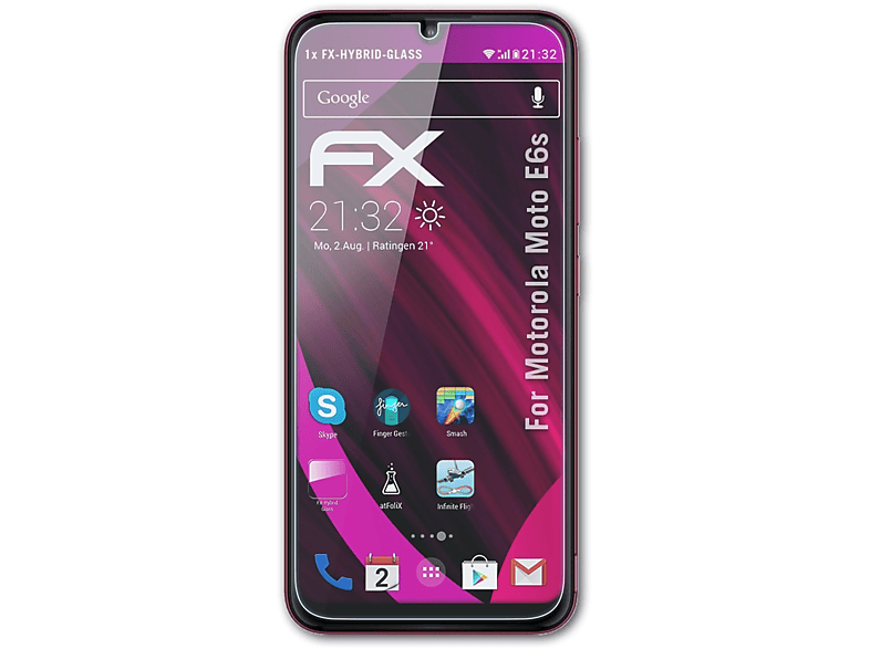 FX-Hybrid-Glass ATFOLIX E6s) Schutzglas(für Moto Motorola