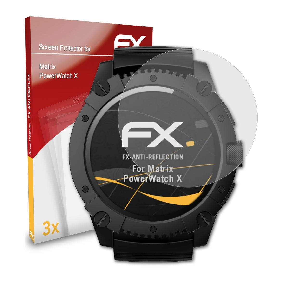 3x FX-Antireflex PowerWatch X) Matrix Displayschutz(für ATFOLIX