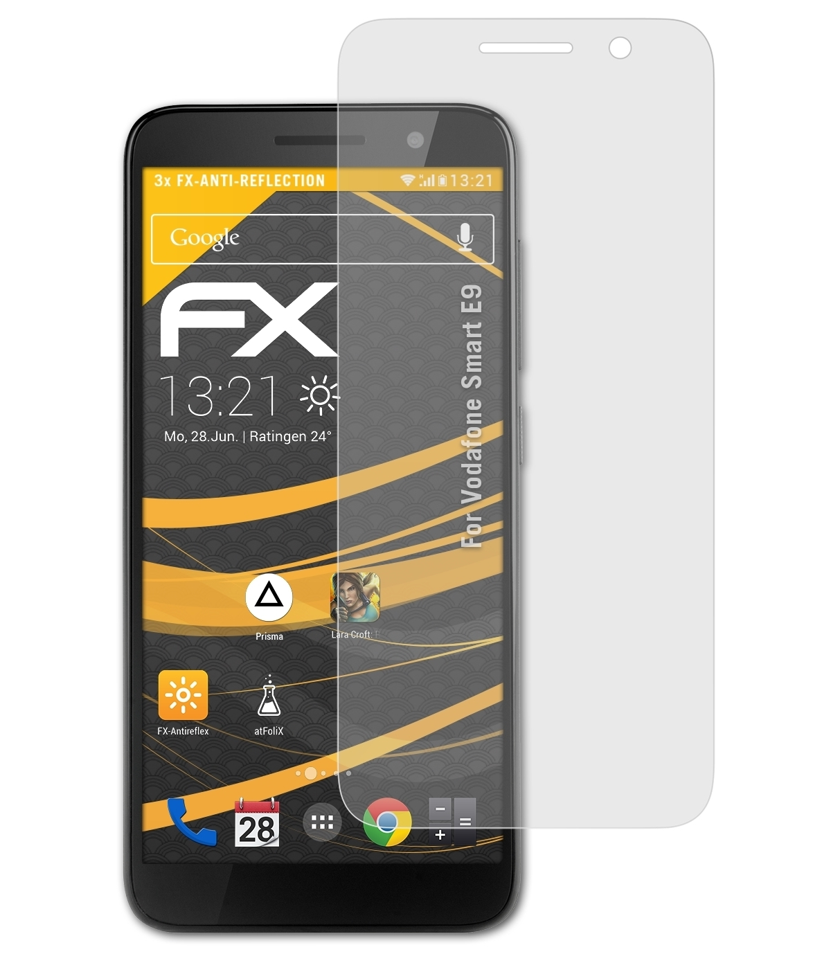 ATFOLIX Displayschutz(für FX-Antireflex 3x Vodafone E9) Smart