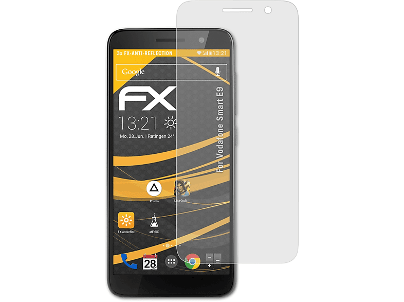 ATFOLIX Displayschutz(für FX-Antireflex 3x Vodafone E9) Smart