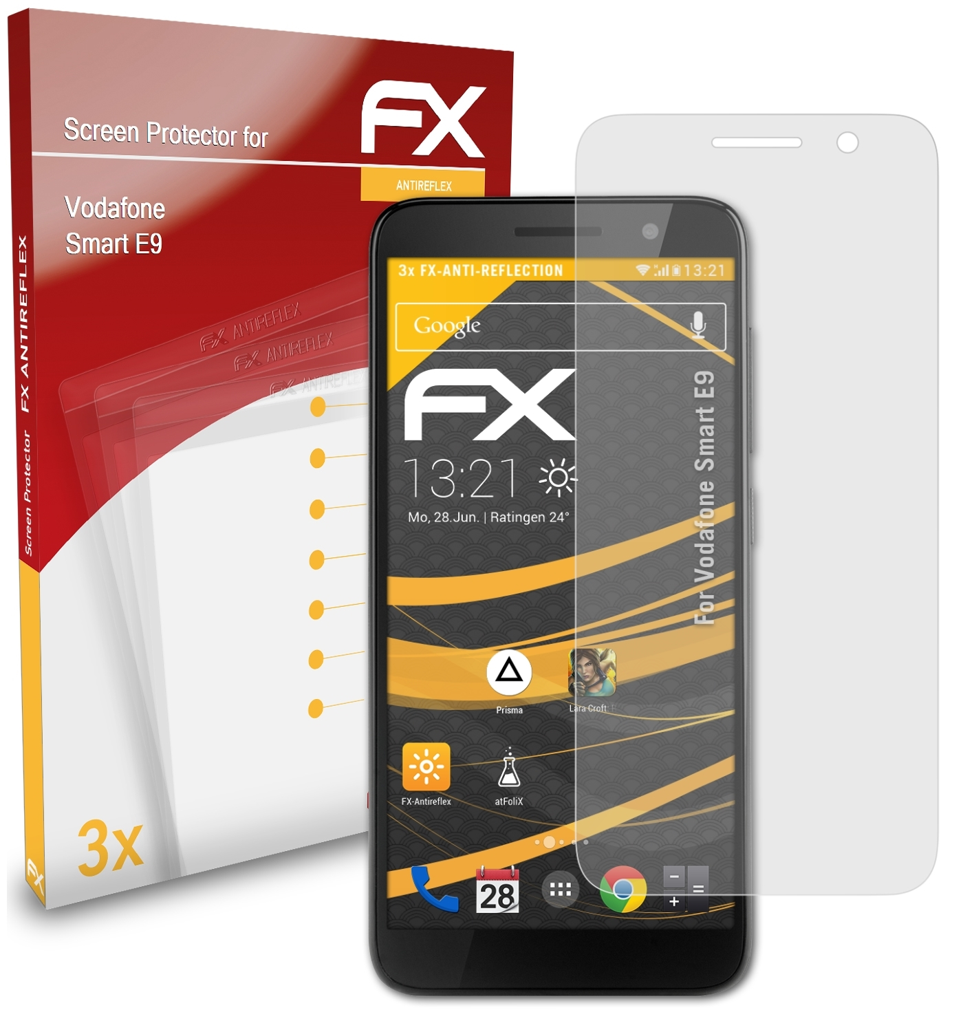 ATFOLIX 3x FX-Antireflex Displayschutz(für E9) Smart Vodafone
