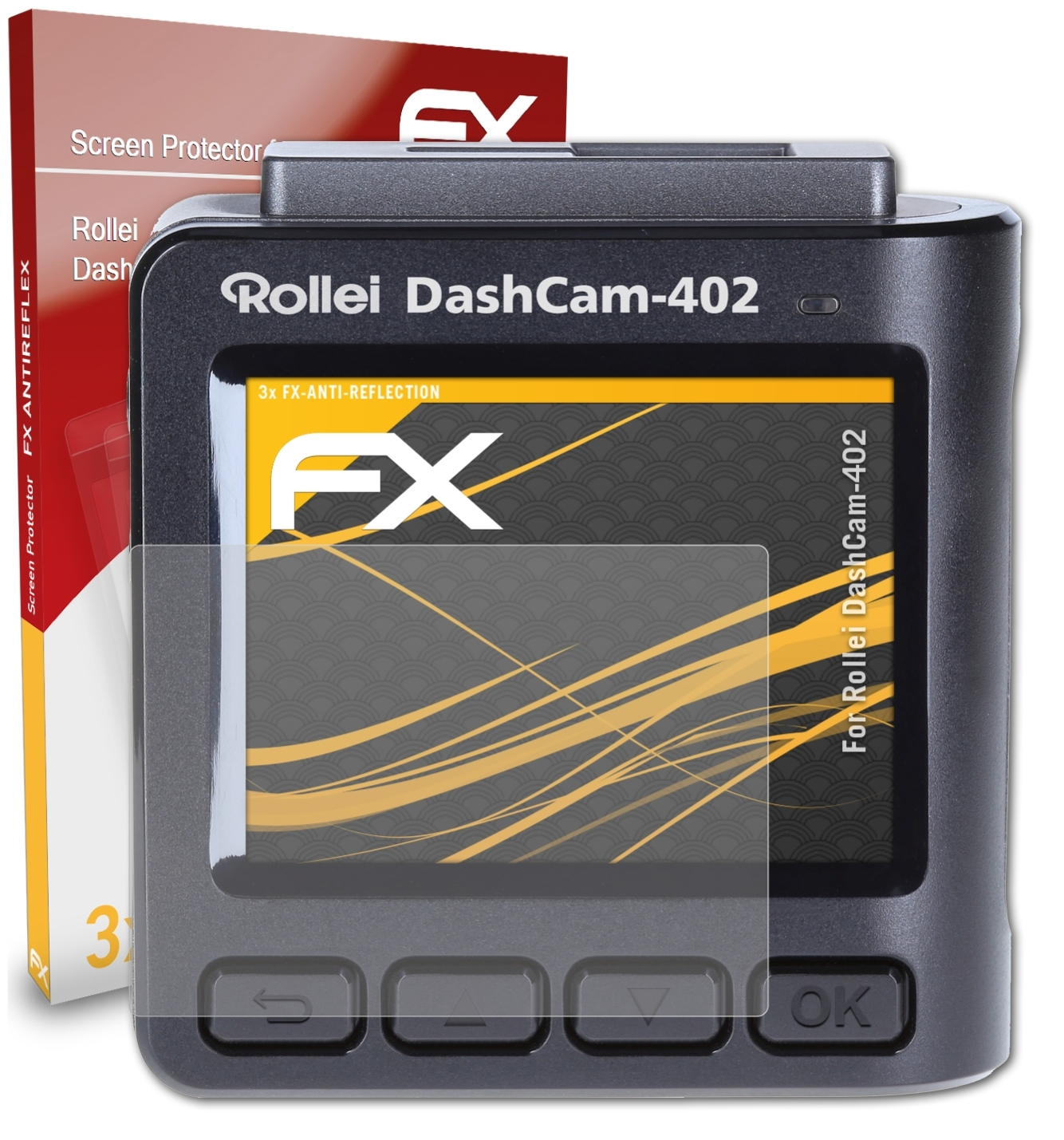 3x ATFOLIX Rollei FX-Antireflex Displayschutz(für DashCam-402)