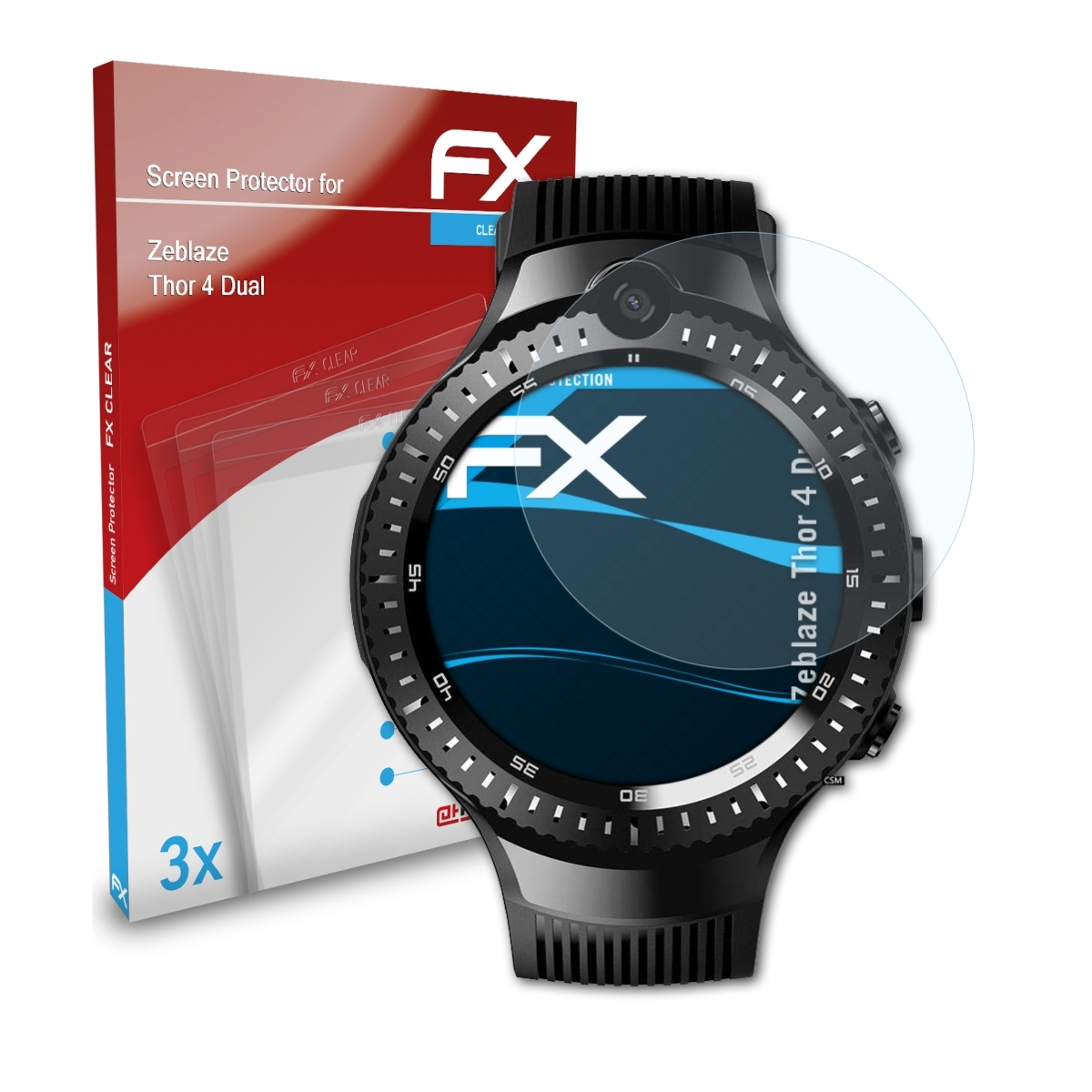 ATFOLIX 3x FX-Clear Displayschutz(für Zeblaze Dual) 4 Thor