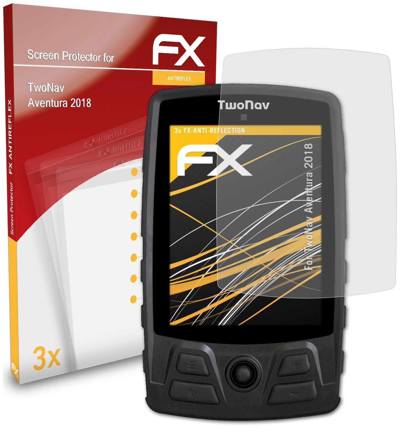 (2018)) FX-Antireflex TwoNav Aventura ATFOLIX Displayschutz(für 3x