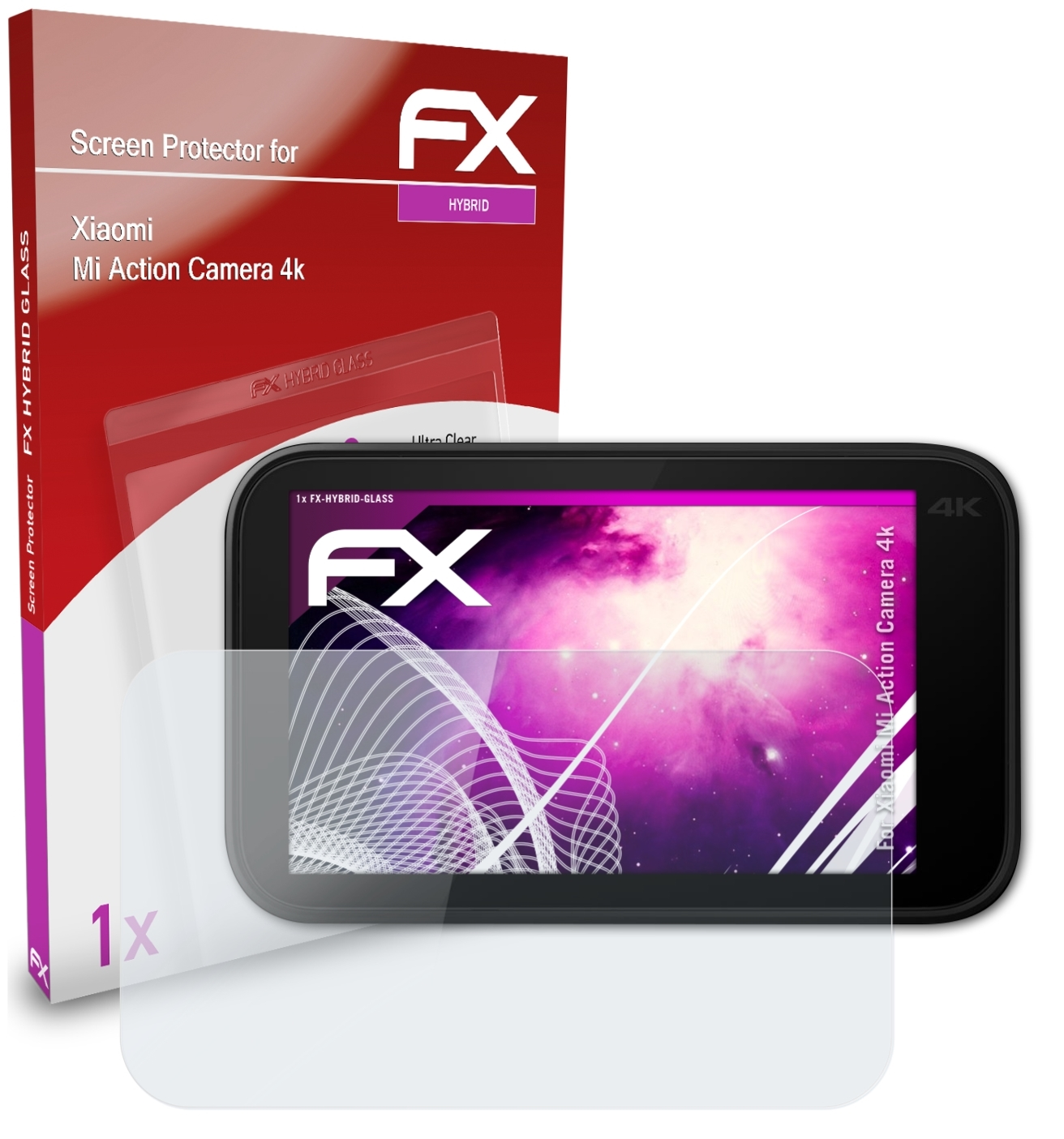 ATFOLIX FX-Hybrid-Glass Schutzglas(für Xiaomi Mi Action Camera 4k)