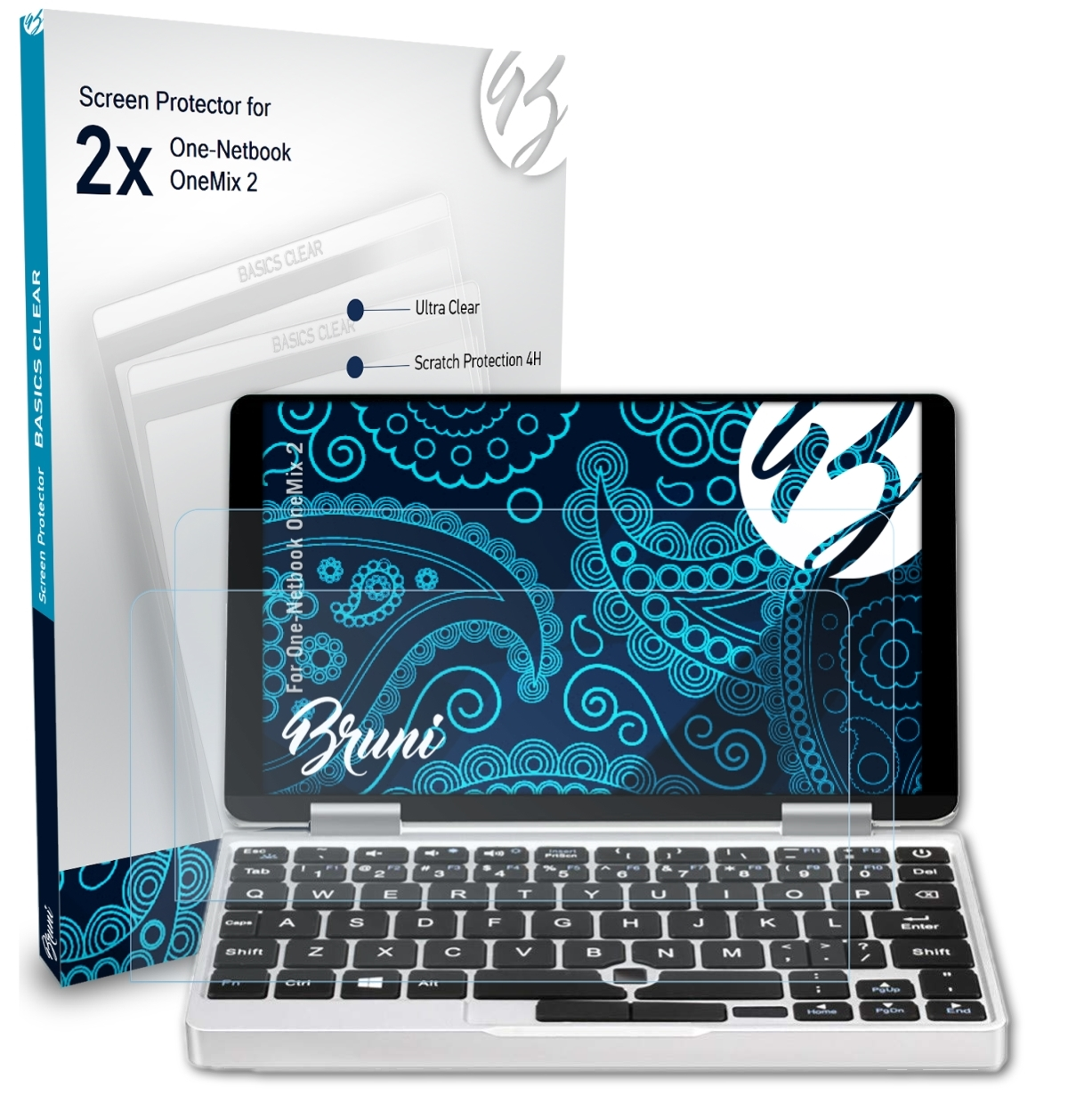 2) 2x OneMix Schutzfolie(für One-Netbook Basics-Clear BRUNI