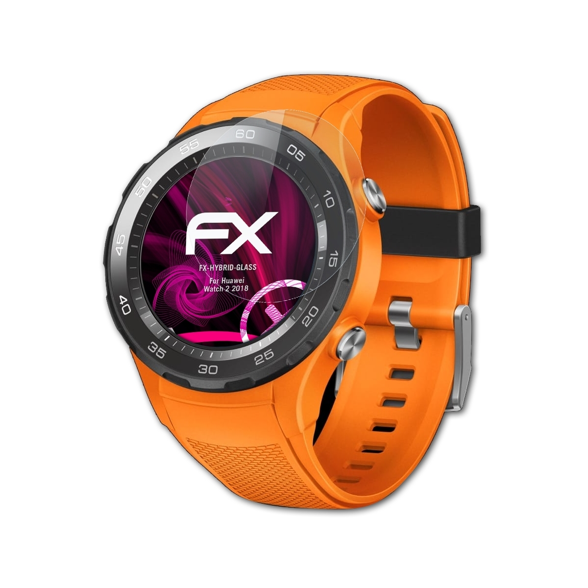 ATFOLIX FX-Hybrid-Glass Schutzglas(für Huawei Watch 2 2018)