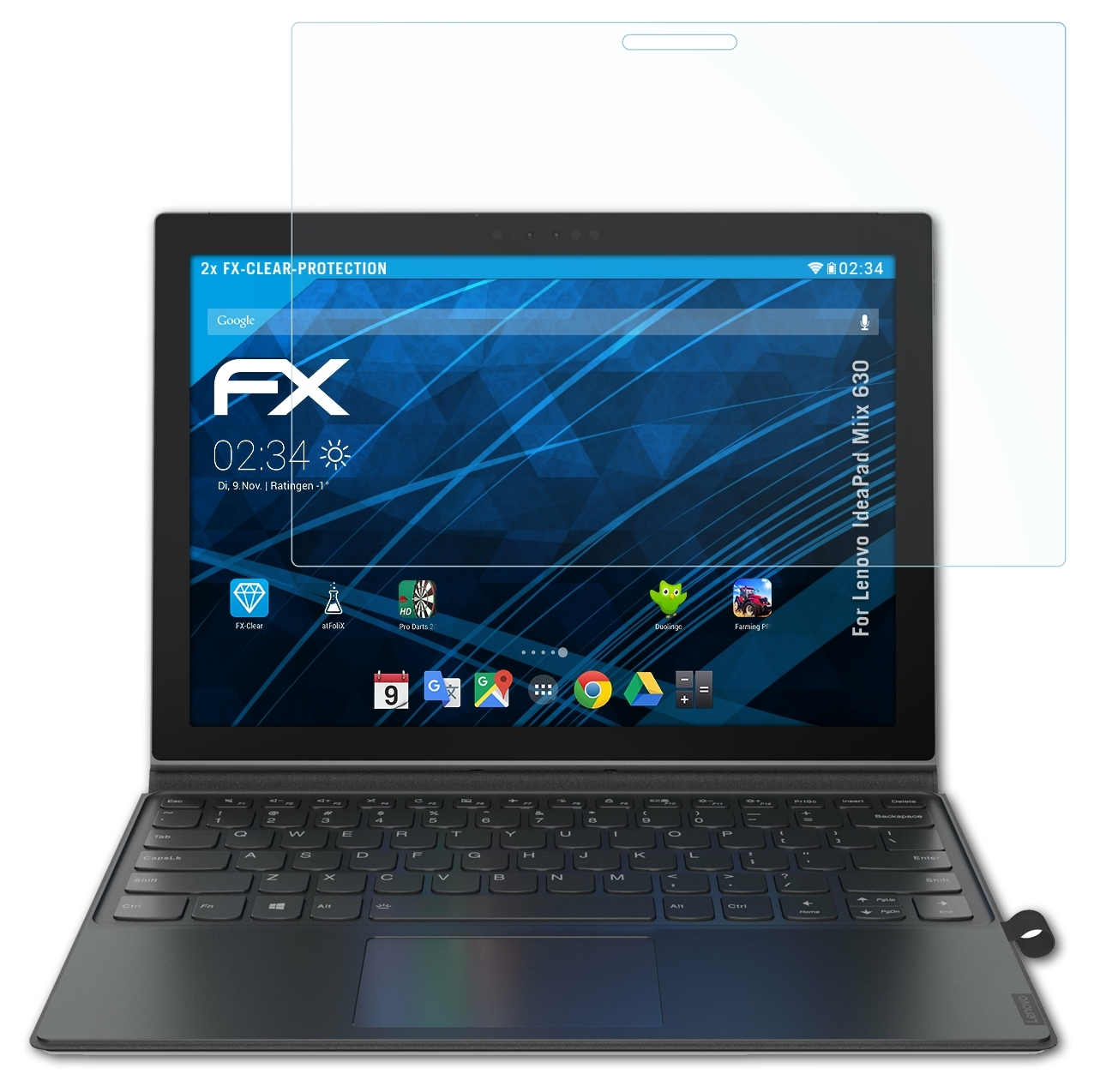 FX-Clear ATFOLIX Miix Lenovo 630) IdeaPad Displayschutz(für 2x