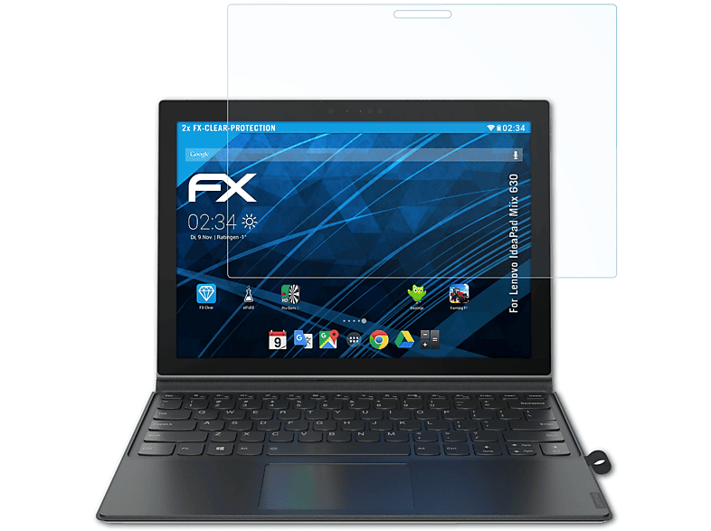 ATFOLIX 2x FX-Clear Displayschutz(für Lenovo IdeaPad Miix 630)