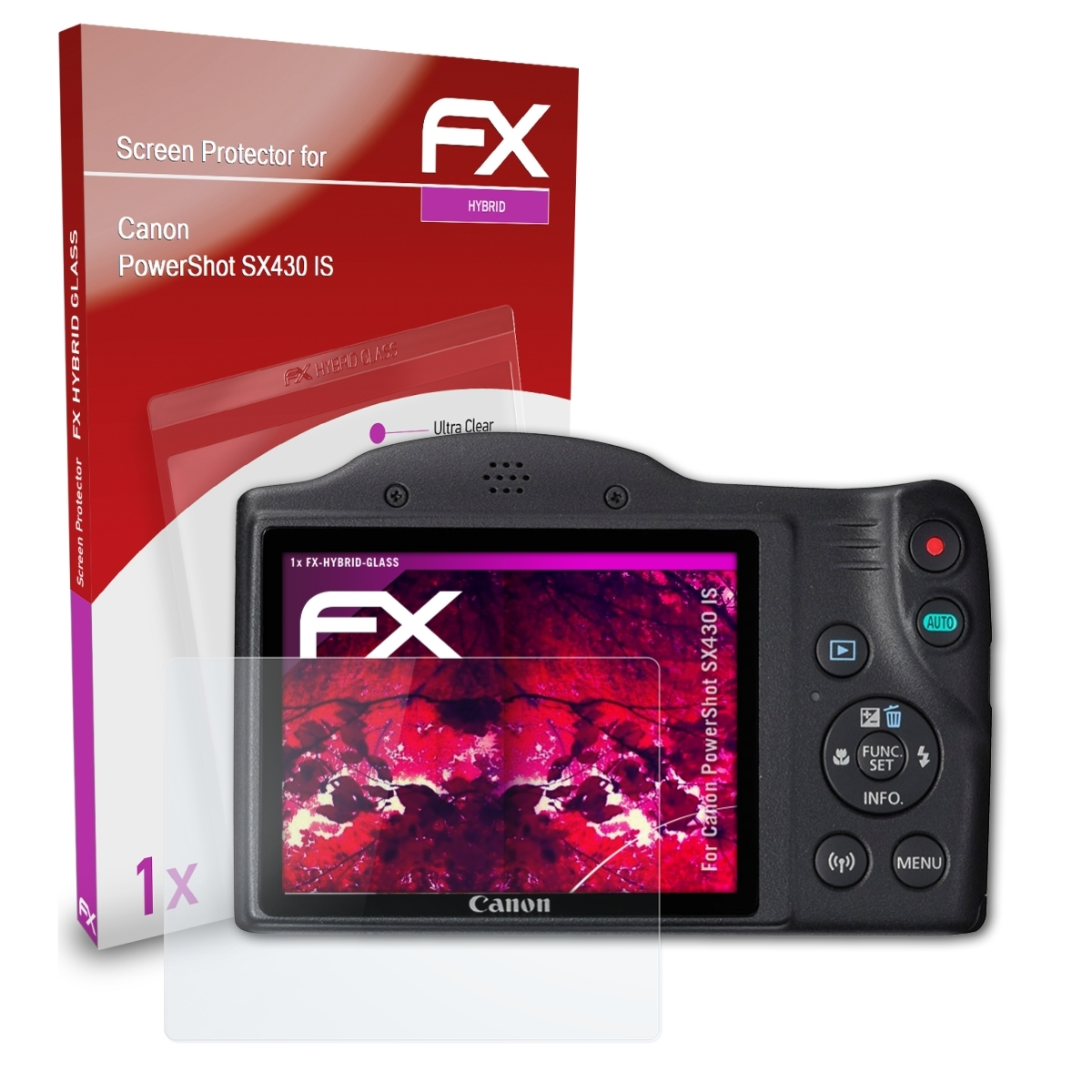 ATFOLIX FX-Hybrid-Glass PowerShot Canon SX430 IS) Schutzglas(für