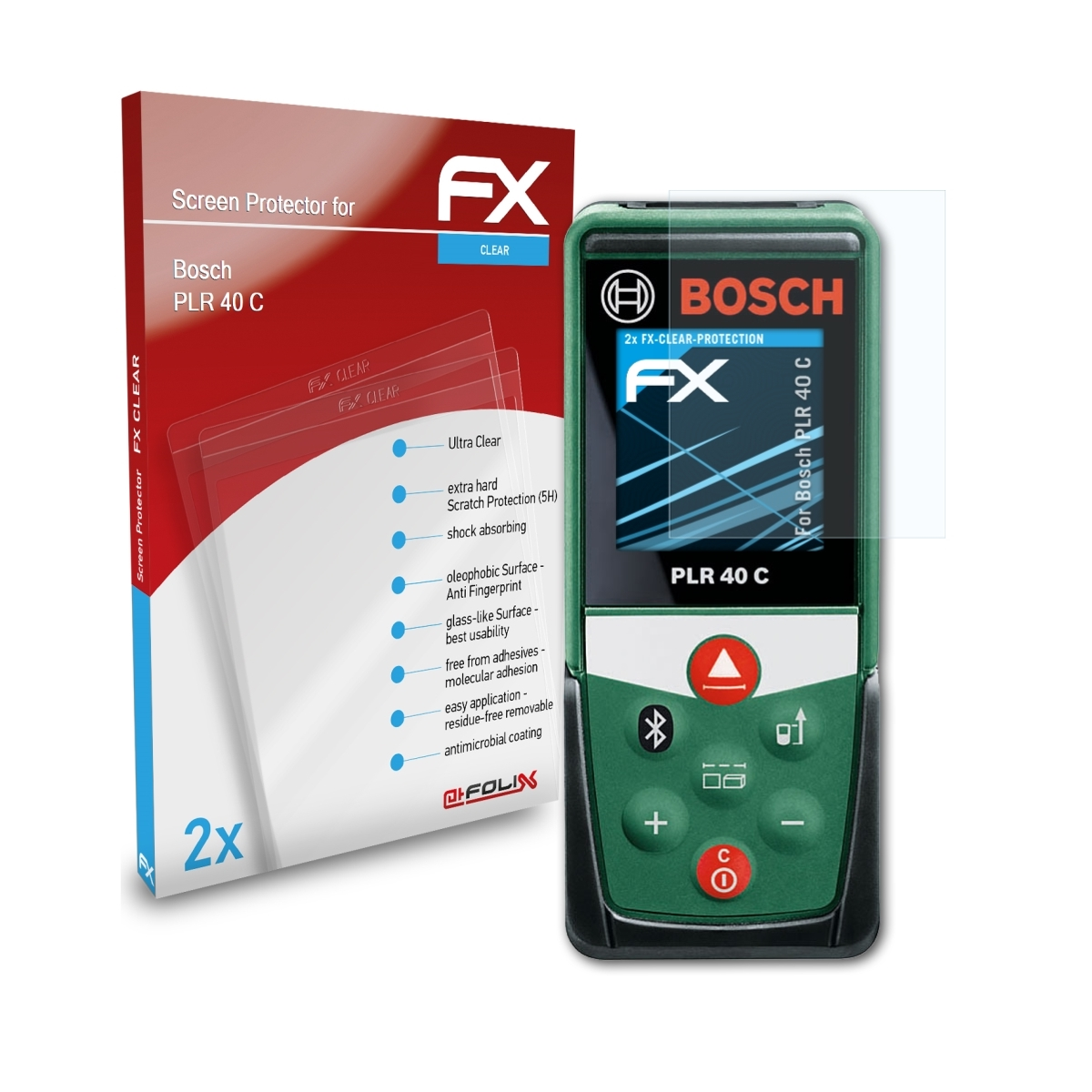 2x Bosch PLR FX-Clear 40 Displayschutz(für ATFOLIX C)