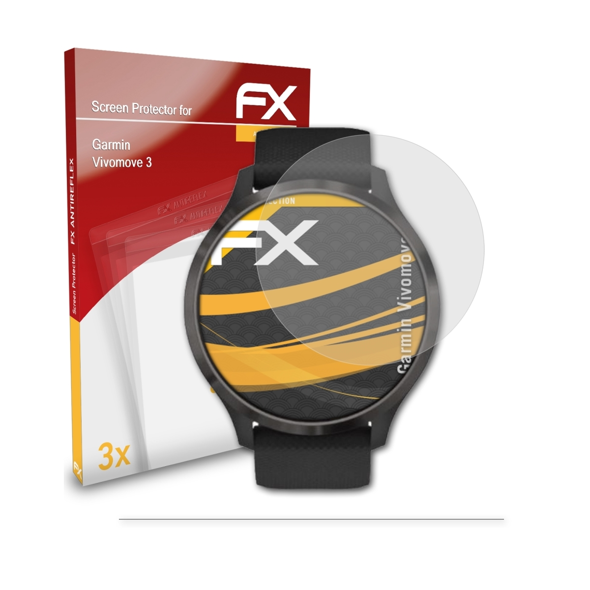 ATFOLIX 3x FX-Antireflex Displayschutz(für Garmin Vivomove 3)