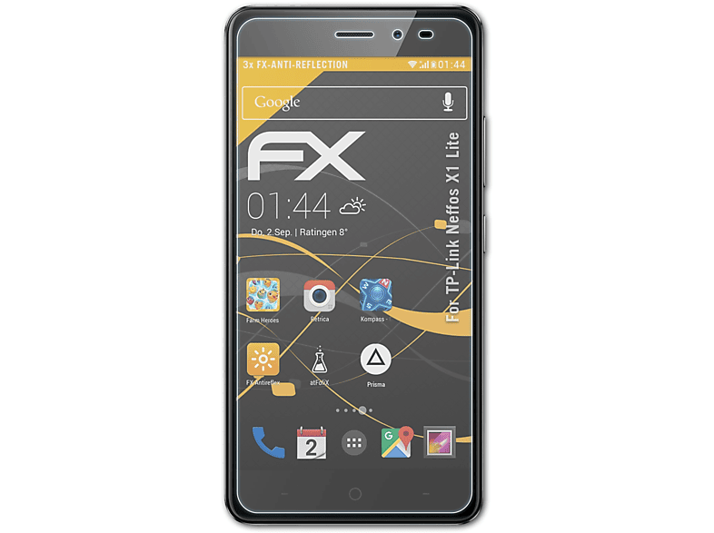 ATFOLIX 3x FX-Antireflex Displayschutz(für TP-Link Neffos Lite) X1