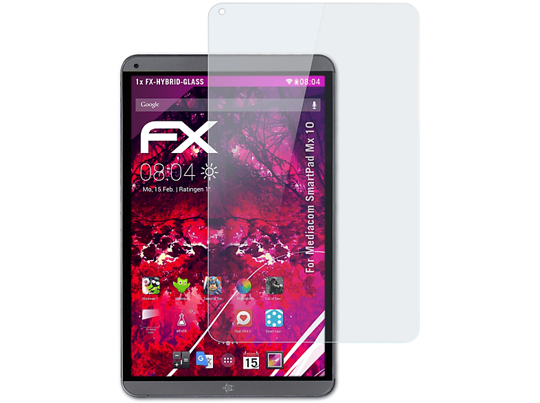 ATFOLIX FX-Hybrid-Glass SmartPad 10) Schutzglas(für Mx Mediacom