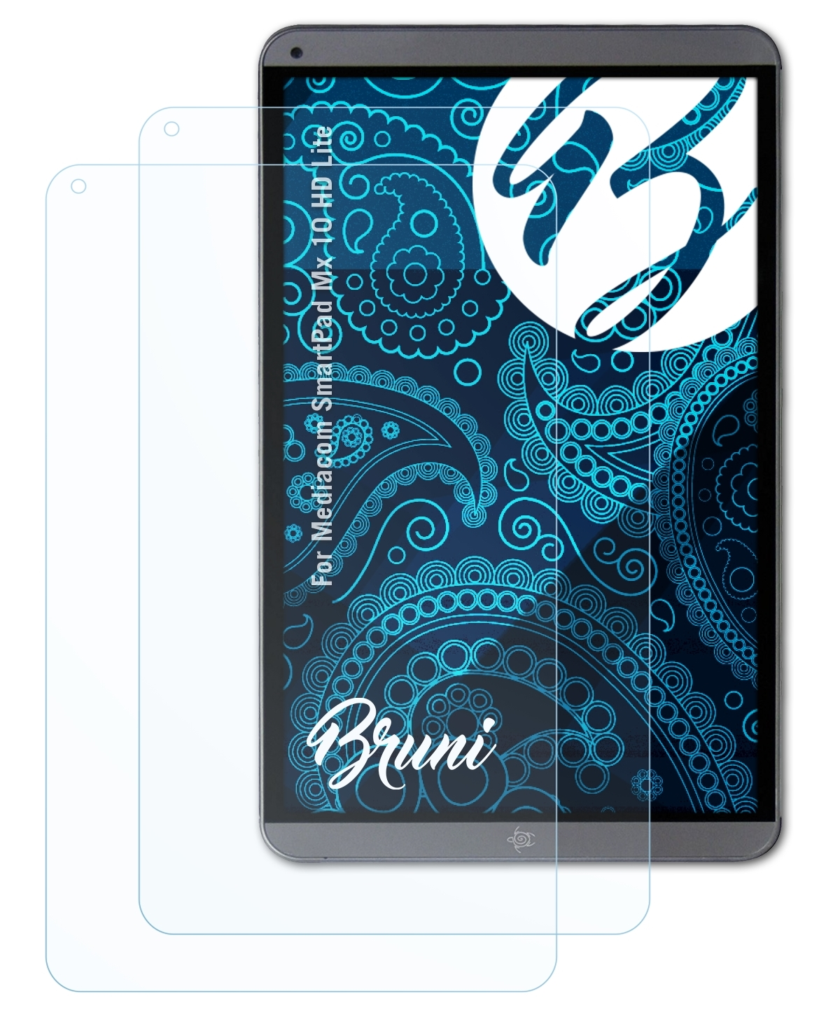 BRUNI 2x Basics-Clear Schutzfolie(für Lite) Mx SmartPad HD 10 Mediacom